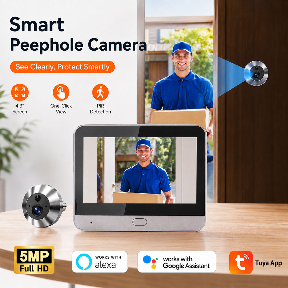 Smart Doorbell Wired - Câmera Inteligente Tuya 5MP 140 °